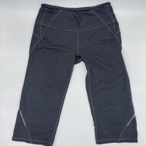 Athleta S Dobby Be Free Knicker Reflective Capri Black Leggings Yoga Pants